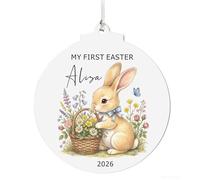 EDSG Personalised My First Easter Ornament Gift for Baby Boy Girl Newborn, Baby First Easter Keepsake, Easter Basket Tags Decorations Gifts for Kids Granddaughter Grandson (Style-2, Design 3)