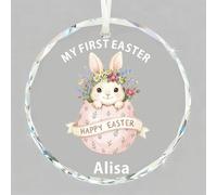 EDSG Personalised My First Easter Ornament Gift for Baby Boy Girl Newborn, Baby First Easter Keepsake, Easter Basket Tags Decorations Gifts for Kids Granddaughter Grandson (Style-1, Design 1)