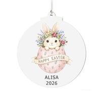 EDSG Personalised My First Easter Ornament Gift for Baby Boy Girl Newborn, Baby First Easter Keepsake, Easter Basket Tags Decorations Gifts for Kids Granddaughter Grandson (Style-2, Design 1)