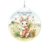 EDSG Personalised My First Easter Ornament Gift for Baby Boy Girl Newborn, Baby First Easter Keepsake, Easter Basket Tags Decorations Gifts for Kids Granddaughter Grandson (Style-2, Design 4)