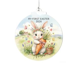 EDSG Personalised My First Easter Ornament Gift for Baby Boy Girl Newborn, Baby First Easter Keepsake, Easter Basket Tags Decorations Gifts for Kids Granddaughter Grandson (Style-2, Design 4)