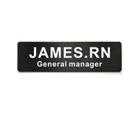EDSG Personalised Name Badges, Engraved Name Badges for Work, 1 x 3in Name Tag with Pin or Strong Magnetic Backing, Name Badge for Teacher Business Lable Sign Employee Name Plate(Black, 1“x3”)