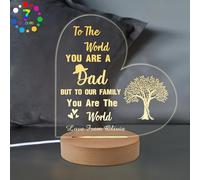 EDSG Personalised Night Light Custom Fathers Day Night Lamp Gifts Acrylic Night Lights Gifts Dad Gifts with Any Name for Dad Father Daddy Men Grandpa from Son Daughter Bedroom Decor(Design 2)