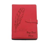 EDSG Personalised Notebook Leather Journal Notebook A5 Diary with Any Text Teacher Gifts for Women Men Thank You Teacher Gifts for Tutor Teaching Assistant Graduation Christmas (Red)