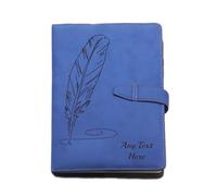 EDSG Personalised Notebook Leather Journal Notebook A5 Diary with Any Text Teacher Gifts for Women Men Thank You Teacher Gifts for Tutor Teaching Assistant Graduation Christmas (Blue)