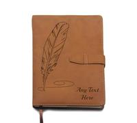 EDSG Personalised Notebook Leather Journal Notebook A5 Diary with Any Text Teacher Gifts for Women Men Thank You Teacher Gifts for Tutor Teaching Assistant Graduation Christmas (Brown)