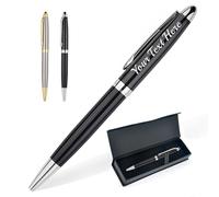 EDSG Personalised Pen Dad Gifts Engraving Pen Custom Ballpoint Pens with Name Personalised Pen Gifts for Men Fathers Day Birthday Christmas Teachers Day Graduation Valentine's Day (Black)