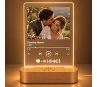 EDSG Personalised Song Plaque with Built-in Bluetooth Speaker, Acrylic Photo Frame LED Night Light, Gifts for Boyfriend, Girlfriend, Wife, Birthday, Wedding, Anniversary, Christmas (Design 1)