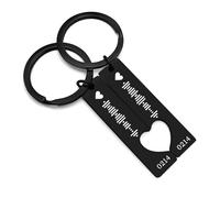 EDSG Personalised Spotify Code Keyring, 2Pcs Couple Keyrings Valentines Gifts for Him Her Boyfriend Husband, Matching Keyrings Keychain Music Gifts for Birthday Anniversary Keepsake (Black)