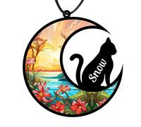 EDSG Pet Memorial Gifts Suncatcher Personalised Dog Memorial Gifts for Loss of Dog Cat Pet Memorial Gifts for Dog Lovers Loss of Dog Sympathy Gift Bereavement Gifts (Cat)
