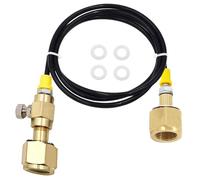 Edsumey CO2 Tank Refill Adaptor Transfer Hose, 60in, Gold, TPU, CGA320 Connector, For 50lb/20lb to 10lb/5lb Tanks, Soda Maker Accessory