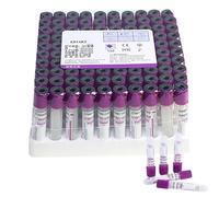 EDTA K2 Glass Vacuum Blood Collection Tubes with Screw Caps, 100pcs for Laboratory Blood Sample Collection