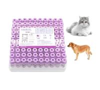 EDTA Plastic Blood Tubes with Purple Top - 100pcs 0.5mL Non-vacuum Blood Collection Tubes for Pet Hospitals, Laboratory Use, Micro-volume Peripheral Blood Collection Tube