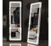 EDTEMI - 63"x20" Full Length Lighted Mirror, Body Mirror with LED Lights, Standing Mirror for Bedroom, Full Body Mirror, Wall Hanging Mirror with Dimming and 3 Modes