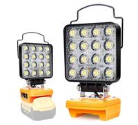 Edtran Battery Lamp For Dewalt 20v, 48W Cordless LED Work Light Battery, Bright LED Spotlight Battery, Portable Floodlight Construction Site Lamp, Battery Headlamp with Type C and USB Charging (no