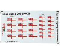 Eduard 1/350 Royal Navy Ensign Flag (Cruiser/Destroyer) SPACE-3D Decals # 3DL53005