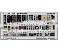 Eduard 32760 Etched Aircraft Detailling Set 1:32 Northrop P-61A/P-61B 'Black Wid