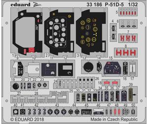 Eduard 33186 Etched Aircraft Detailling Set 1:32 North-American P-51D Mustang