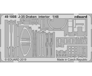 Eduard 491008 Etched Aircraft Detailling Set 1:48 Saab J-35F Draken interior