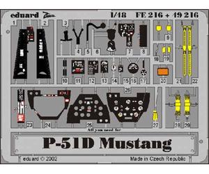 Eduard 49216 Etched Aircraft Detailling Set 1:48 North-American P-51D Mustang Pr