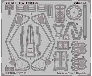 Eduard 72611 Etched Aircraft Detailling Set 1:72 Focke-Wulf Fw-190A-8
