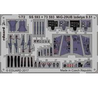 Eduard 73593 Etched Aircraft Detailling Set 1:72 Mikoyan MiG-29UB Izdelye 9.51
