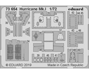 Eduard 73654 Etched Aircraft Detailling Set 1:72 Hawker Hurricane Mk.I