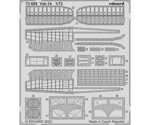 Eduard 73699 Etched Aircraft Detailling Set 1:72 Yakovlev Yak-1b