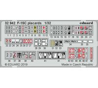 Eduard Accessories 32942 1:32 - F-15C Placards for Tamiya - New