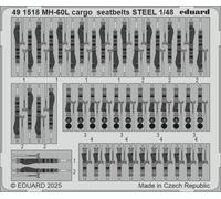 Eduard Accessories 491518 - 1:48 MH-60L Cargo Seatbelts STEEL ICM - New