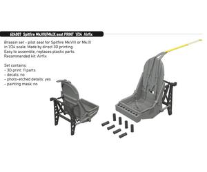 Eduard Brassin ED624007 Supermarine Spitfire Mk.VIII/Mk.IX seat 3D-Printed 1:24