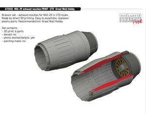 Eduard Brassin ED672332 1:72 Mikoyan MiG-29 exhaust nozzles