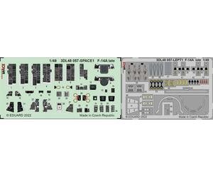 Eduard ED3DL48057 1:48 F-14A Tomcat Late SPACE 3D Decal & PE Set