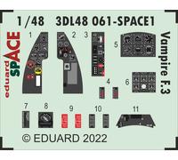 Eduard ED3DL48061 1:48 de Havilland Vampire F.3 SPACE 3D Decal & PE