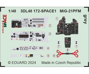 Eduard ED3DL48172 1:48 Mikoyan MiG-21PFM grey