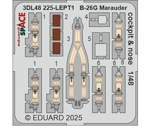 Eduard ED3DL48225 1:48 Martin B-26G Marauder cockpit & nose SPACE set