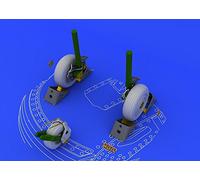 Eduard EDB648053 1:48-Su-27 Flanker Wheels (Academy) Brassin kit, Various