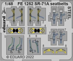 Eduard EDFE1252 1:48 Lockheed SR-71 Blackbird seatbelts STEEL