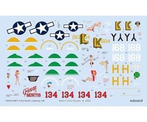Eduard EDUD48103 1/48 Lockheed P-38J Lightning Pacific Lightning Decal (for Tamiya) Plastic Model Decal