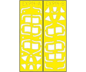 Eduard EDUEX914 1/48 T-Face Supermarine Spitfire Mk.5 Double-Sided Paint Mask Sticker (for Edudo) Plastic Model Masking Sticker