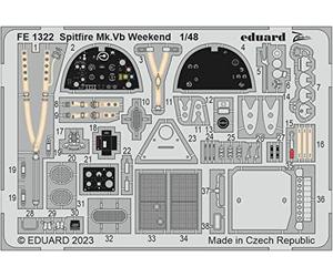 Eduard EDUFE1322 1/48 Zoom Series Supermarine Spitfire Mk.5 Etched Parts (for Edudo) Plastic Model Parts