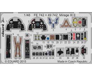 Eduard FE742 Etched Aircraft Detailling Set 1:48 Dassault Mirage IIIE interior