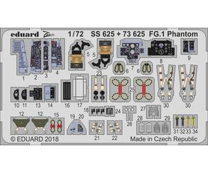 Eduard SS625 Etched Aircraft Detailling Set 1:72 McDonnell-Douglas FG.1 Phantom