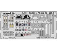 Eduard SS669 Etched Aircraft Detailling Set 1:72 Messerschmitt Bf-109G-6