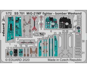 Eduard SS701 Etched Aircraft Detailling Set 1:72 Mikoyan MiG-21MF fighter-bomber