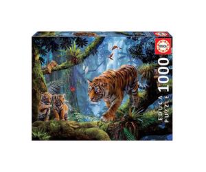 Educa 1000-delige puzzel voor volwassenen, tijger aan de boom, inclusief lijm Fi