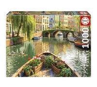 Educa - 1000 Piece Amsterdam Boat Ride Jigsaw Puzzle for Adults | Canal Scene Netherlands Theme Relaxation Gift | Ages 14+ (20563)