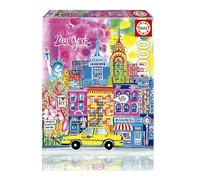 Educa - 1000 Piece Jigsaw Puzzle for Adults | New York by Car Pintos | City Skyline Illustration Art | Assembled 68 × 48 cm | Gift | Ages 14+ (20558)