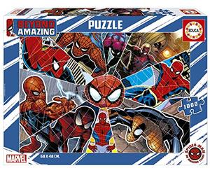 Educa - 1000 Piece Puzzle for Adults | 1000 Spider-Man Beyond Amazing | 1000 Piece Jigsaw Puzzle, Includes Glue Fix Puzzle for Once Finished Paste | Ages 14+ (19487)