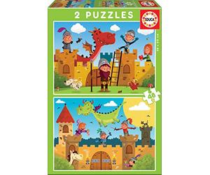 Educa 17151 Dragon and Knight Puzzle 2 x 48 Pieces for Children from 4 Years